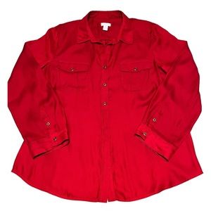 Chico’s 2X Long Sleeve Lightweight Button Down Blouse